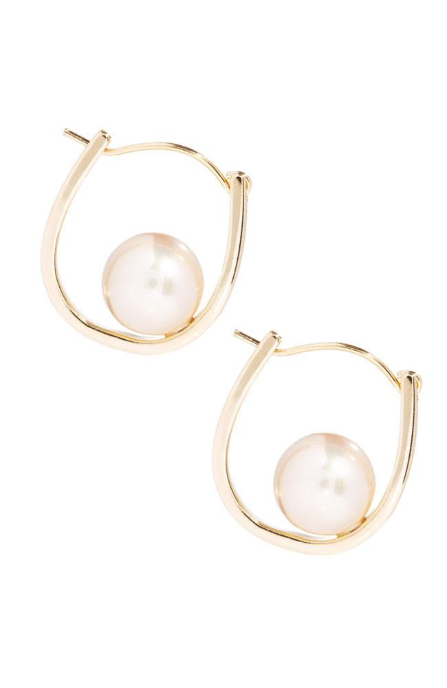 Majorca Pearl Oval Hoop Earrings