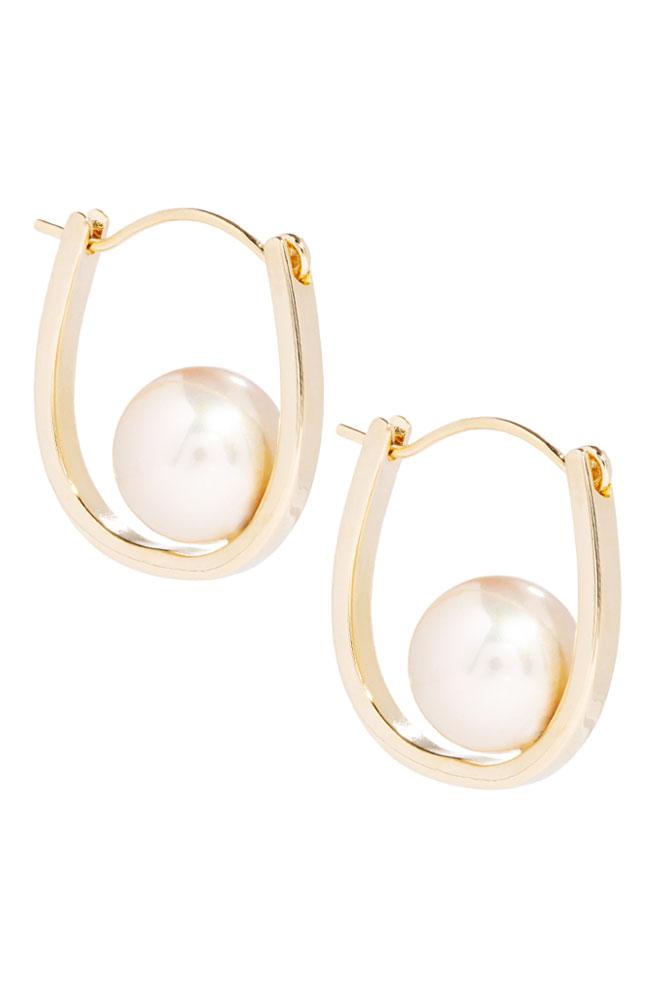 Majorca Pearl Oval Hoop Earrings
