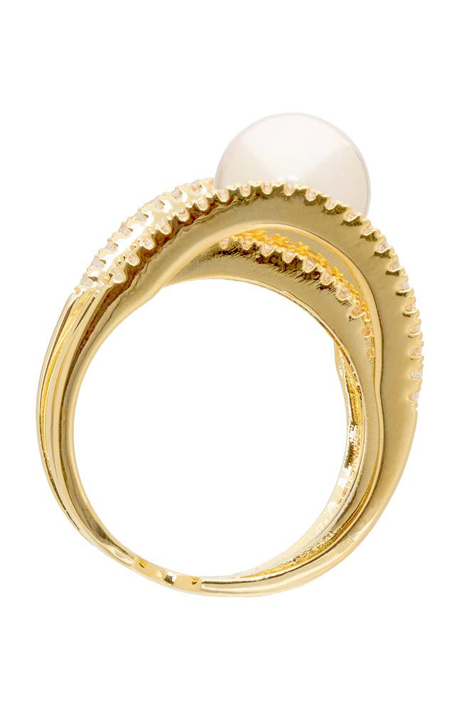 Multistrand Crystal and Majorca Pearl Ring