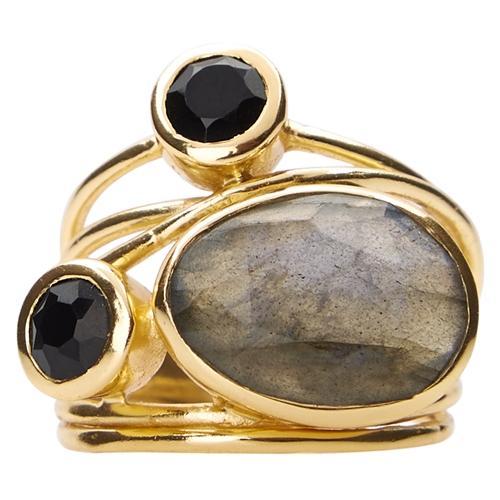 Labradorite Swirl Ring