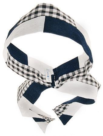 Color Block Elastic Loop Headband - Wide Gingham/Denim/Floral Eyelet