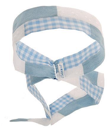 Color Block Elastic Loop Headband - Wide Gingham/Denim/Floral Eyelet