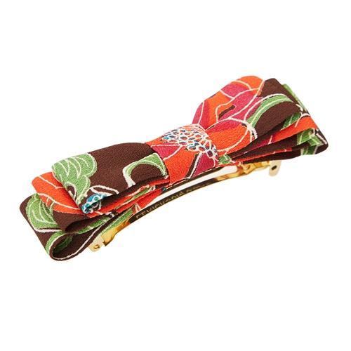Petite Bow Barrette - Ornamental Poppy