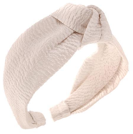 Narrow Knot Turban Headband - Metallic Silk Linen