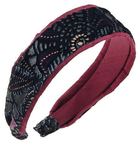 1 1/2" Two Tone Scarf Headband - Bohemian Burnout Velvet
