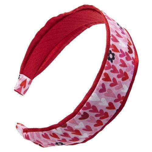 1-1/2" Two Tone Scarf Headband - Hearts
