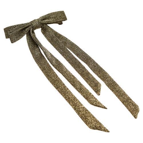 Long Tail Ribbon Long & Skinny Barrette - Starlette Gold