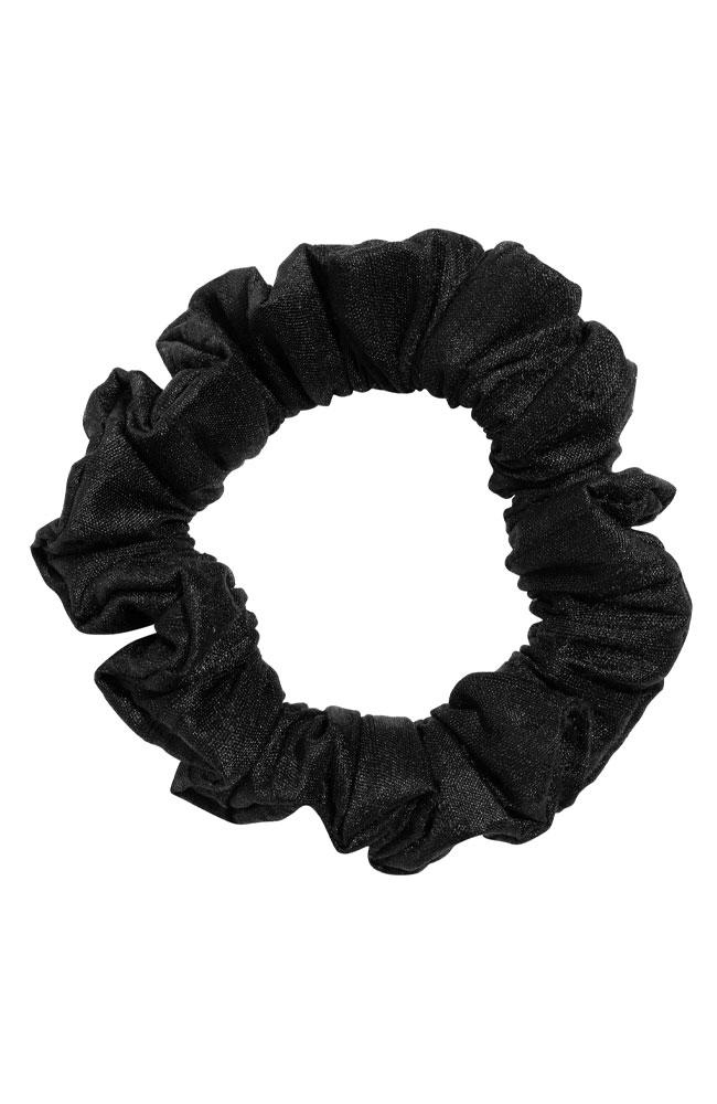 L. Erickson USA Small Pony/Scrunchie - Black, Silk Dupioni
