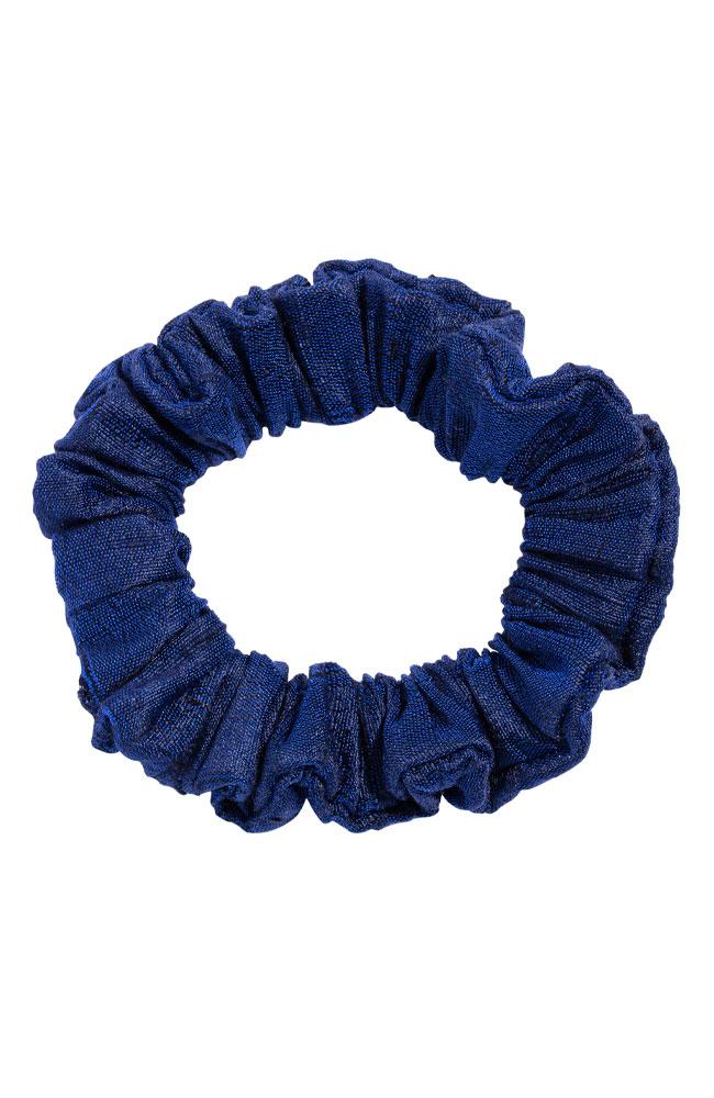 L. Erickson USA Small Pony/Scrunchie - Navy Blue, Silk Dupioni