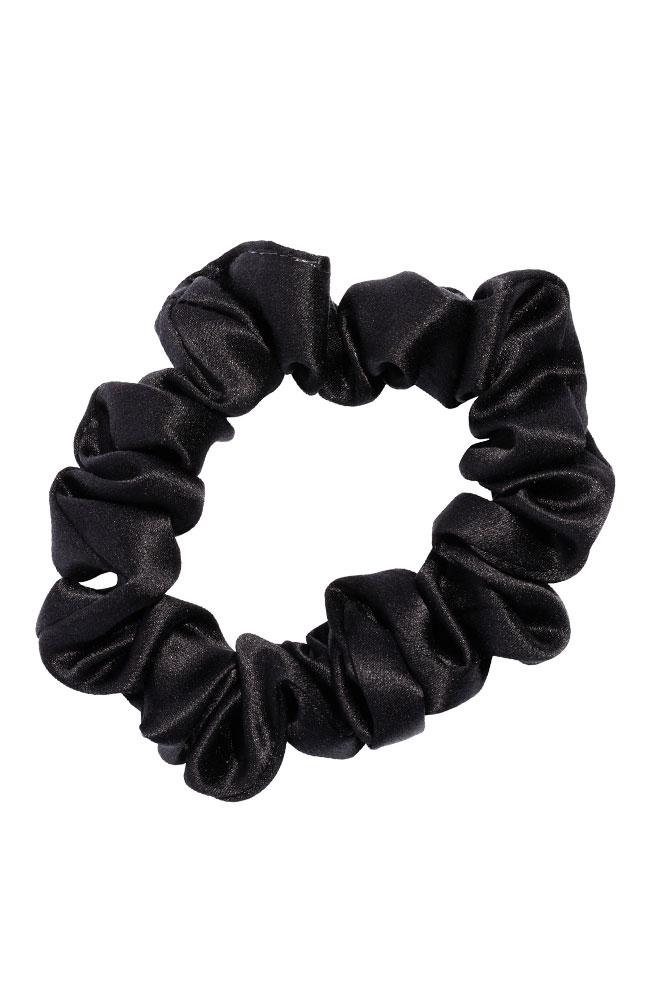 L. Erickson USA Small Pony/Scrunchie - Black, Silk Charmeuse