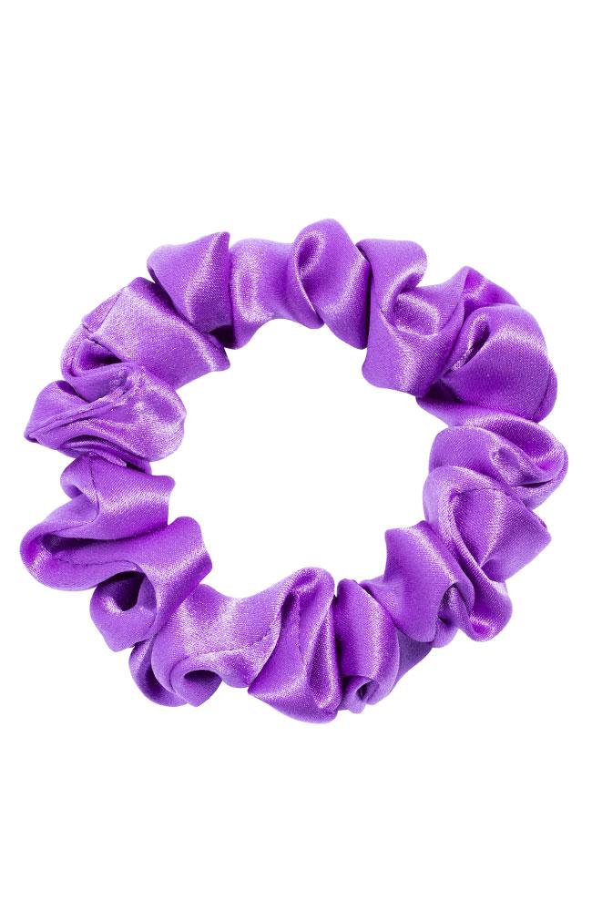 L. Erickson USA Small Pony/Scrunchie - Electric Grape Purple, Silk Charmeuse