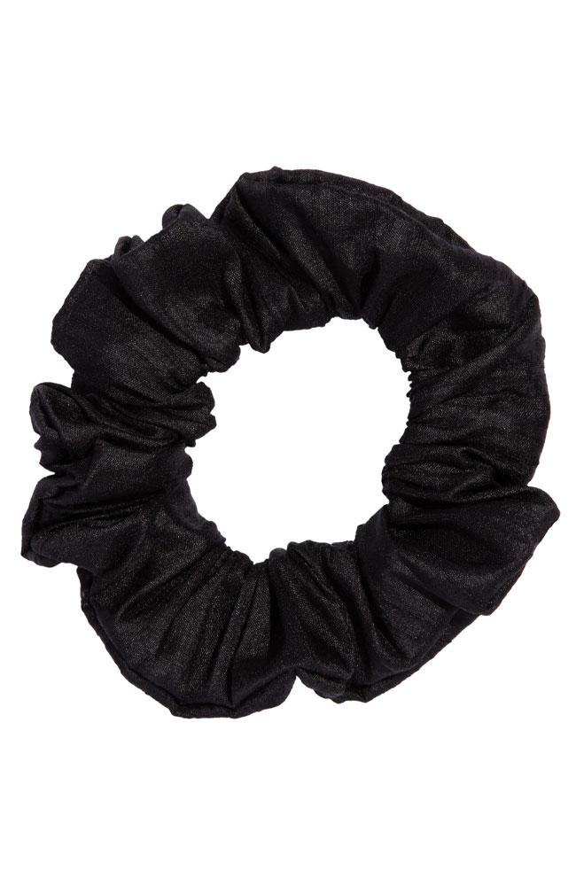 L. Erickson USA Medium Pony/Scrunchie - Black, Silk Dupioni