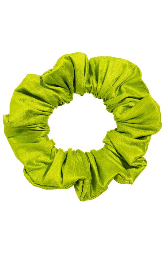 L. Erickson USA Medium Pony/Scrunchie - Peridot Green, Silk Dupioni