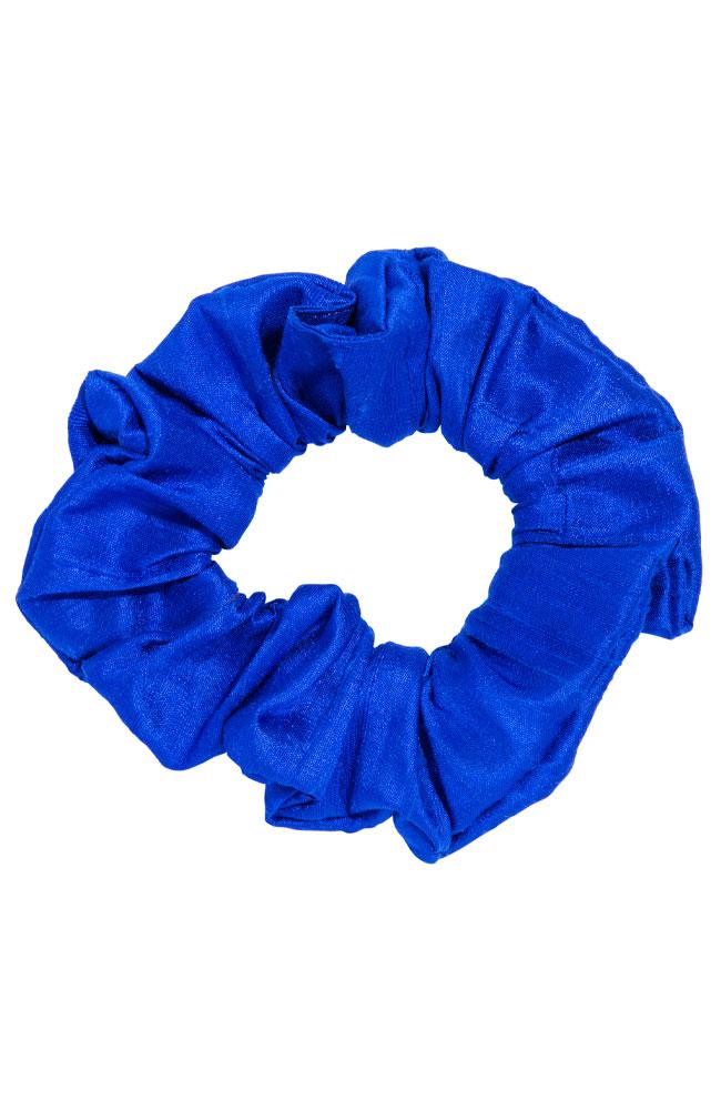 L. Erickson USA Medium Pony/Scrunchie - Royal Blue, Silk Dupioni