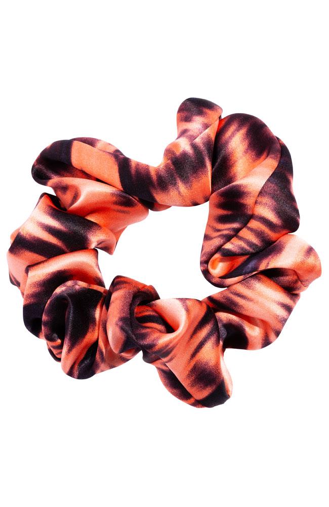 L. Erickson USA Medium Pony/Scrunchie - Digital Blur Coral, Silk Charmeuse