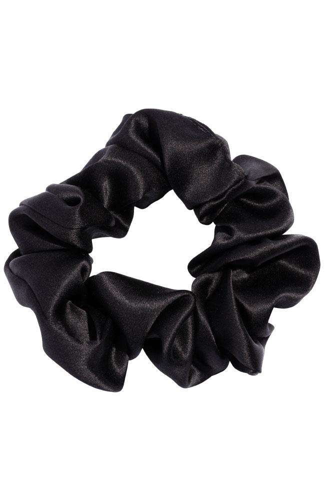 L. Erickson USA Medium Pony/Scrunchie - Black, Silk Charmeuse
