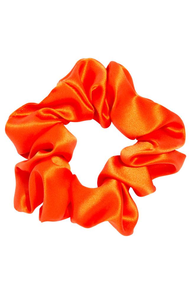 L. Erickson USA Medium Pony/Scrunchie - Orange, Silk Charmeuse
