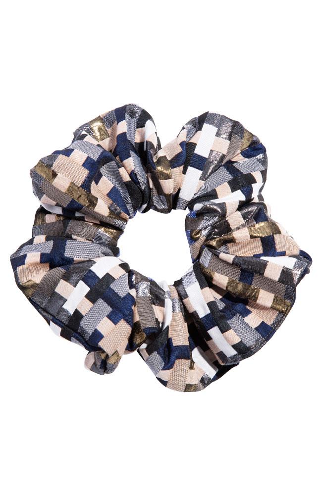 L. Erickson USA Large Pony/Scrunchie - Palm Desert Blue, Cotton/Polyester Blend