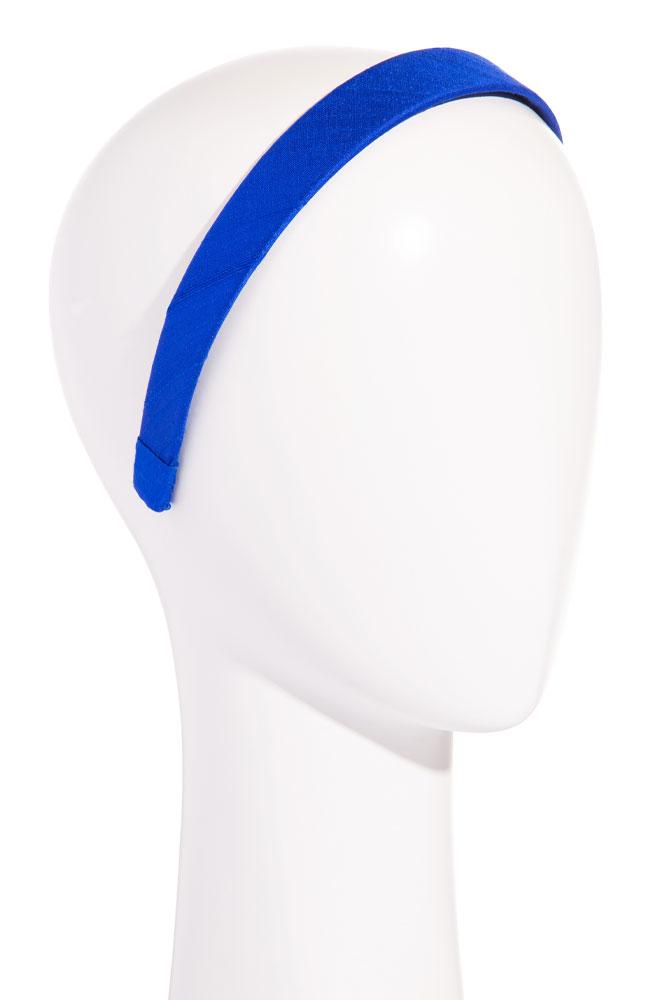 L. Erickson USA 1" Ultracomfort Headband - Royal Blue, Silk Dupioni, alternate view