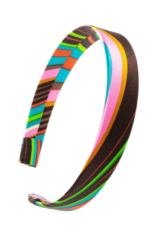 L. Erickson USA 1" Ultracomfort Headband - Psychedelic Brown, Silk Charmeuse