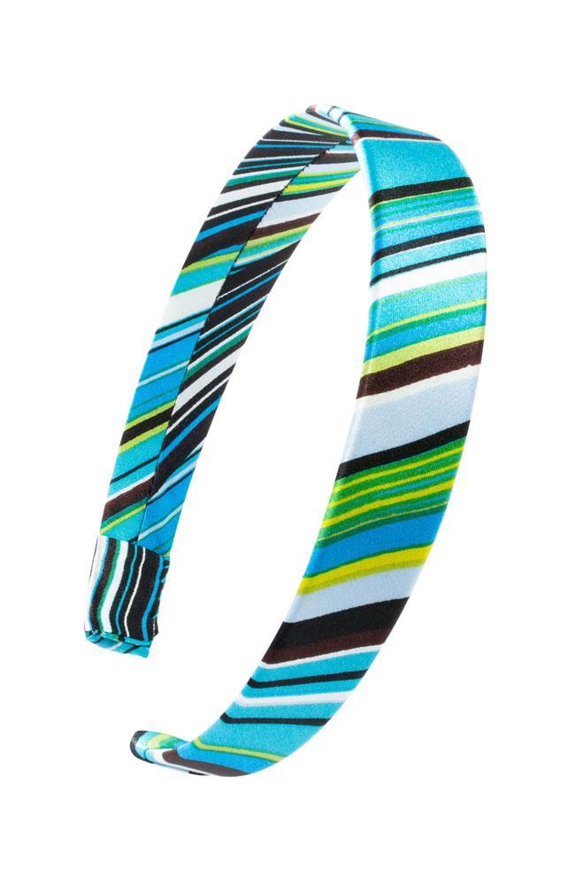 L. Erickson USA 1" Ultracomfort Headband - Psychedelic Turquoise, Silk Charmeuse