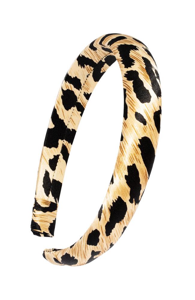 L. Erickson USA 1" Padded Headband - Congo Cheetah Print, Silk Charmeuse