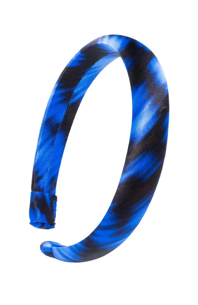 L. Erickson USA 1" Padded Wide Headband - Digital Blur Blue, Silk Charmeuse