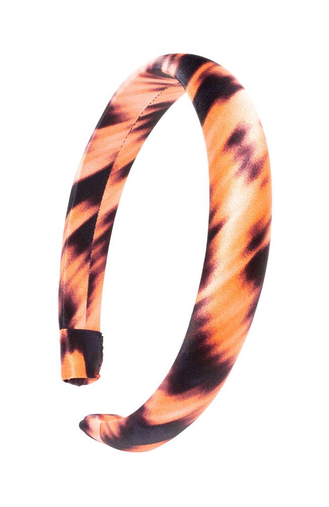 L. Erickson USA 1" Padded Wide Headband - Digital Blur Coral, Silk Charmeuse