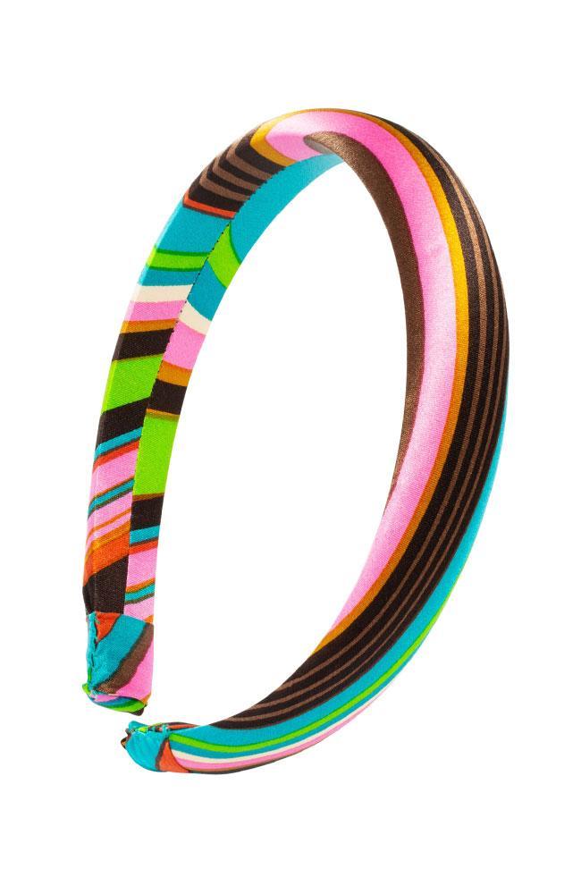 L. Erickson USA 1" Padded Wide Headband - Psychedelic Brown, Silk Charmeuse