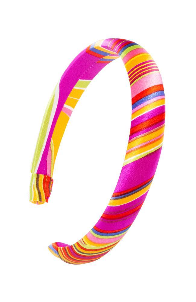 L. Erickson USA 1" Padded Wide Headband - Psychedelic Fuchsia, Silk Charmeuse