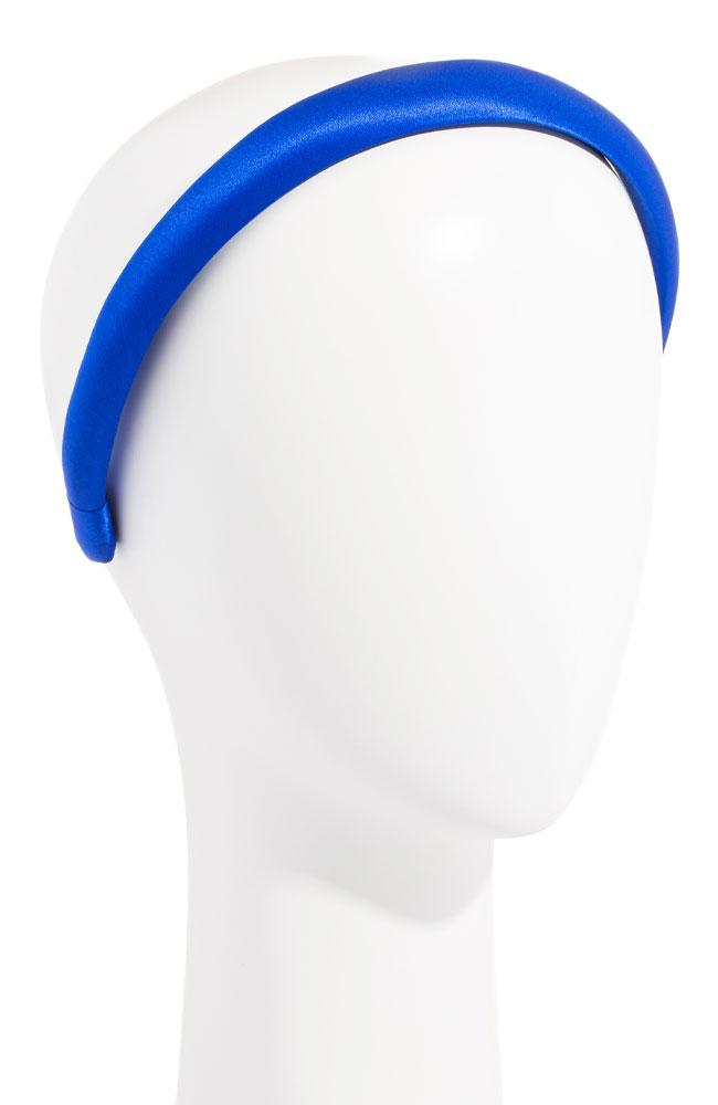 L. Erickson USA 1" Padded Wide Headband - Ocean Blue, Silk Charmeuse, alternate view