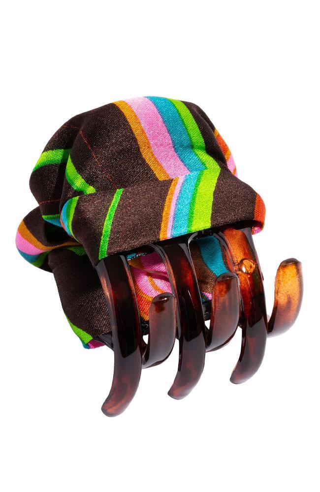 L. Erickson USA Small Covered Jaw - Psychedelic Brown, Silk Charmeuse