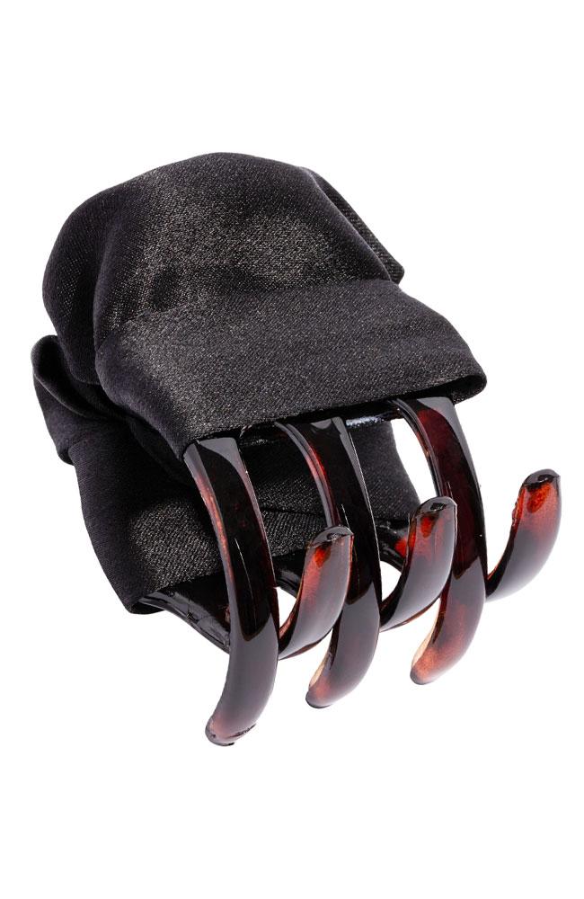 L. Erickson USA Small Covered Jaw - Black , Silk Charmeuse