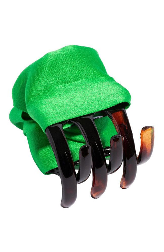 L. Erickson USA Small Covered Jaw - Midori Green, Silk Charmeuse