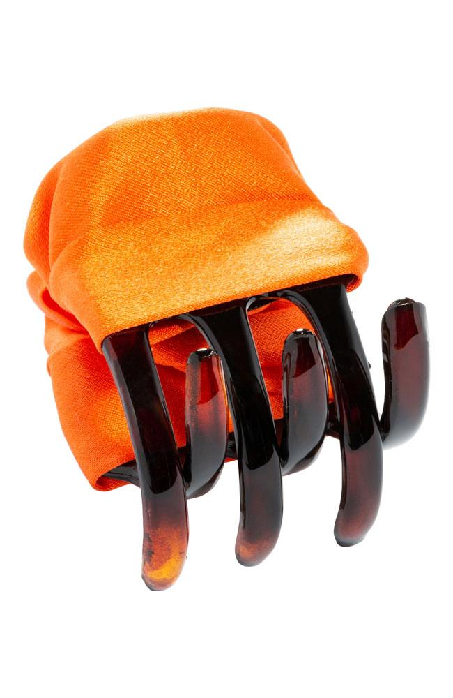 L. Erickson USA Small Covered Jaw - Orange, Silk Charmeuse