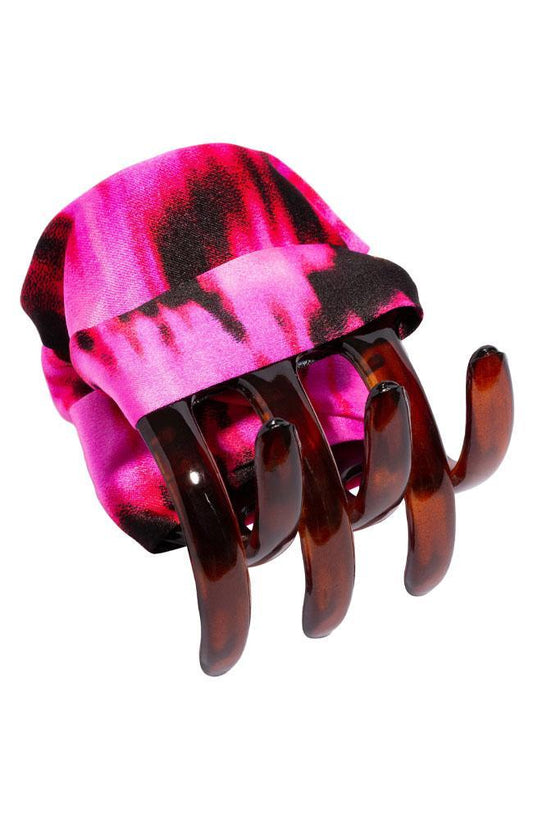 L. Erickson USA Large Covered Jaw, Digital Blur Pink, Silk Charmeuse, hair clip for thick hair