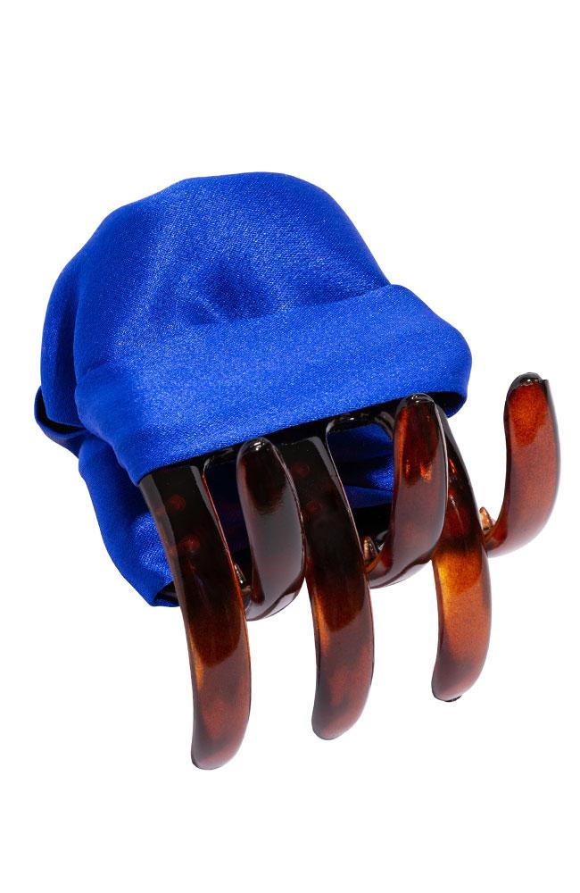 L. Erickson USA Large Covered Jaw - Ocean Blue, Silk Charmeuse