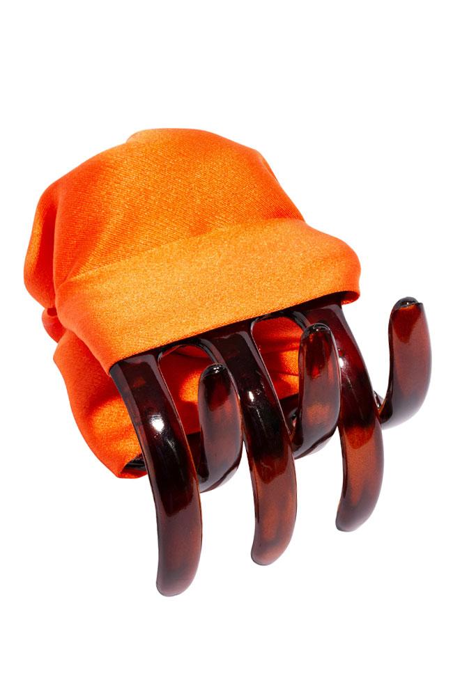 L. Erickson USA Large Covered Jaw - Orange, Silk Charmeuse