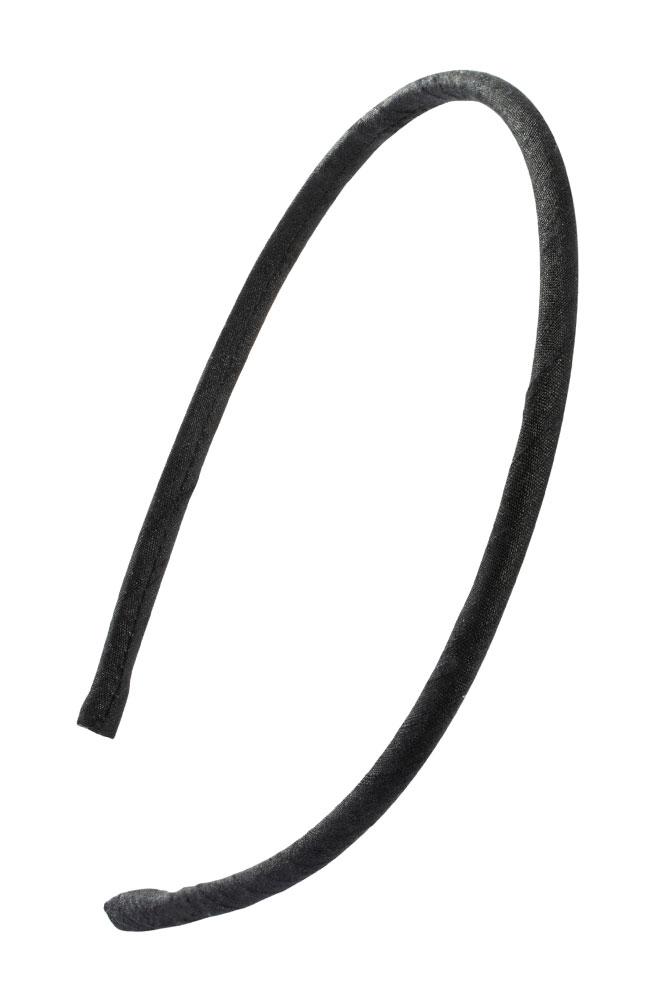 L. Erickson USA 1/4" Ultracomfort Headband - Dupioni Black, Silk Dupioni
