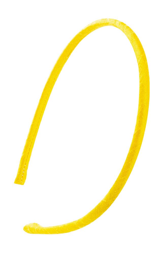 L. Erickson USA 1/4" Ultracomfort Headband - Dupioni Mustard Yellow, Silk Dupioni