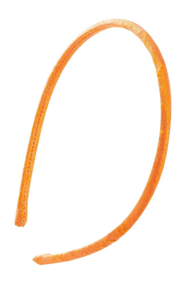 L. Erickson USA 1/4" Ultracomfort Headband - Dupioni Nectarine Orange, Silk Dupioni
