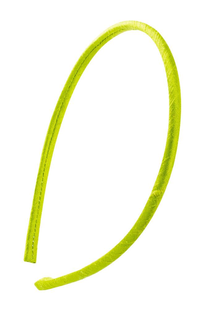 L. Erickson USA 1/4" Ultracomfort Headband - Dupioni Peridot Green, Silk Dupioni