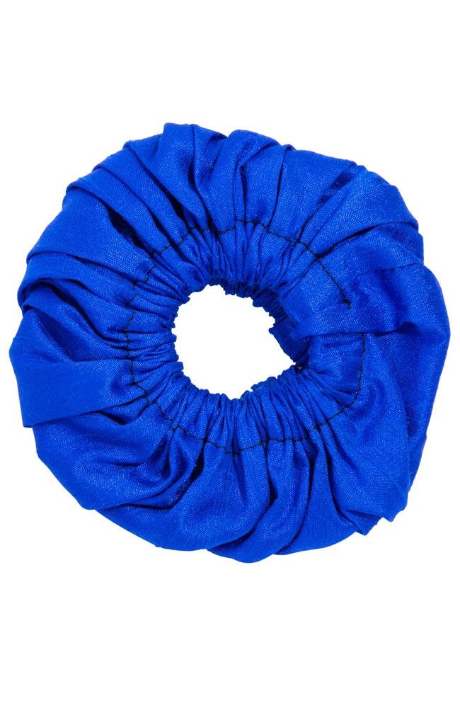 L. Erickson USA Medium Carrington Pony/Scrunchie - Royal Blue, Silk Dupioni