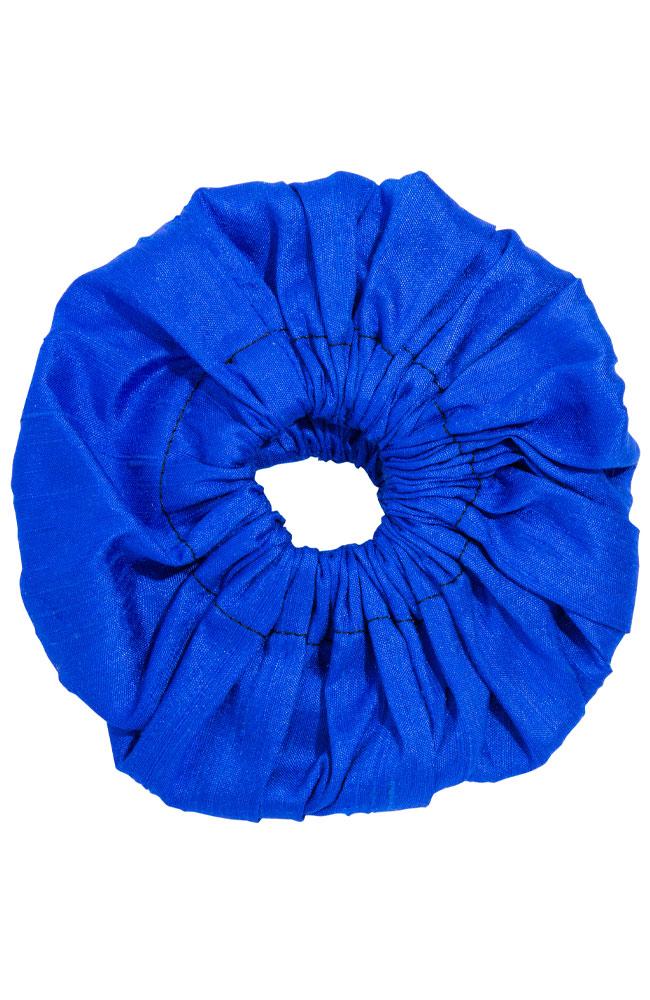 L. Erickson USA Large Carrington Pony/Scrunchie - Royal Blue, Silk Dupioni