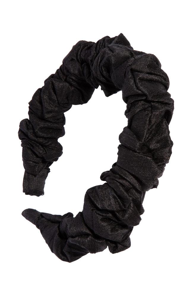 L. Erickson USA 1" Medici Headband - Black, Silk Dupioni