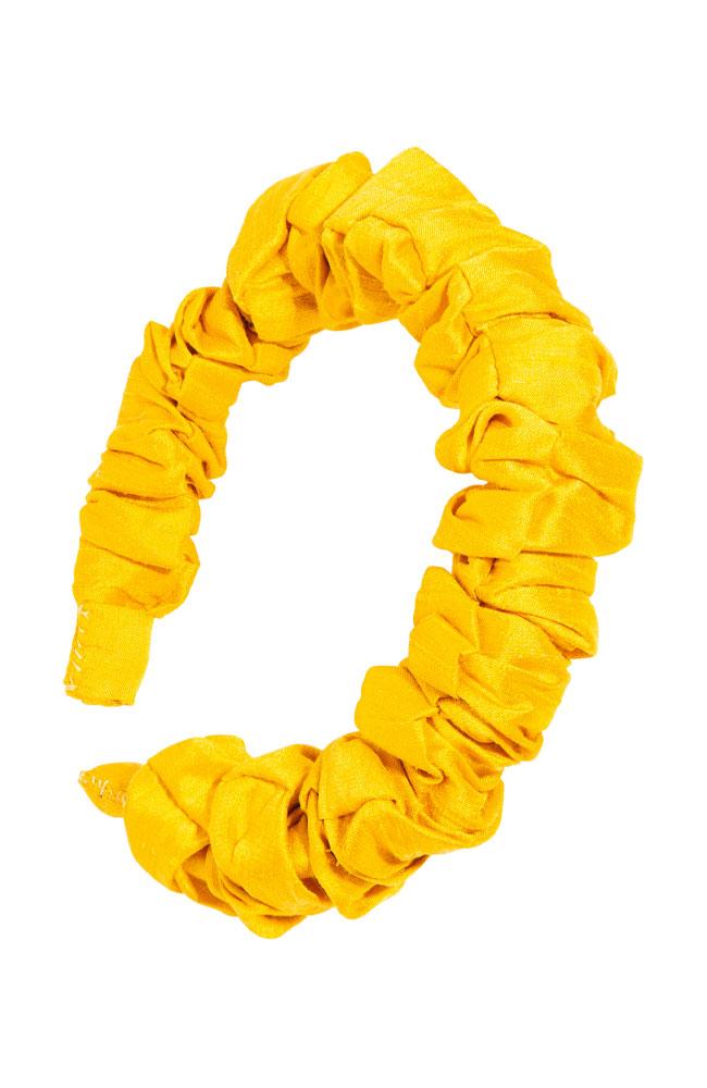L. Erickson USA 1" Medici Headband - Mustard Yellow, Silk Dupioni