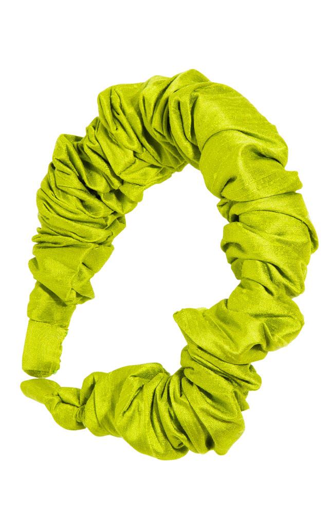 L. Erickson USA 1" Medici Headband - Peridot Green, Silk Dupioni