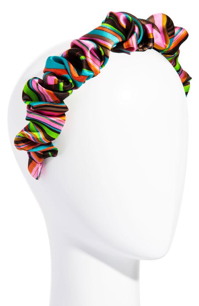 L. Erickson USA 1" Medici Headband - Psychedelic Brown, Silk Charmeuse, alternate view