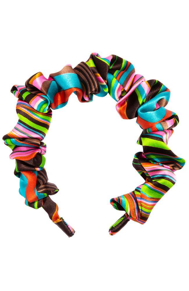 L. Erickson USA 1" Medici Headband - Psychedelic Brown, Silk Charmeuse, front view