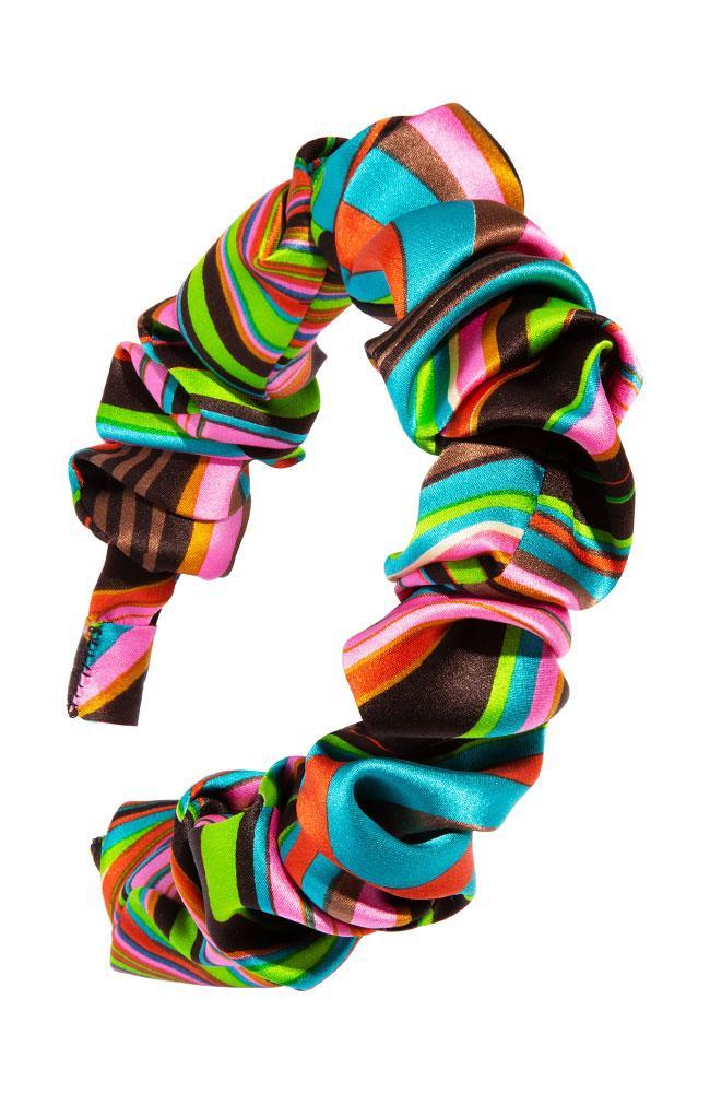L. Erickson USA 1" Medici Headband - Psychedelic Brown, Silk Charmeuse